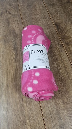 Fleecedecke rosa mit playboy - fleecedecke,