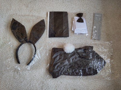 Bunny kostüm schwarz - schwarz, gr.